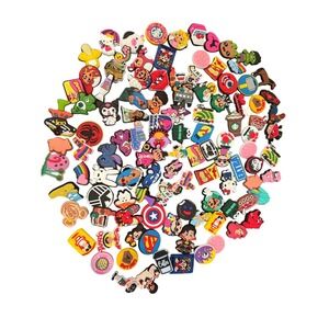 Lot 110 Crocs Jibbitz Charms Hello Kitty Mario Starbucks Tapatio Mexican Mix